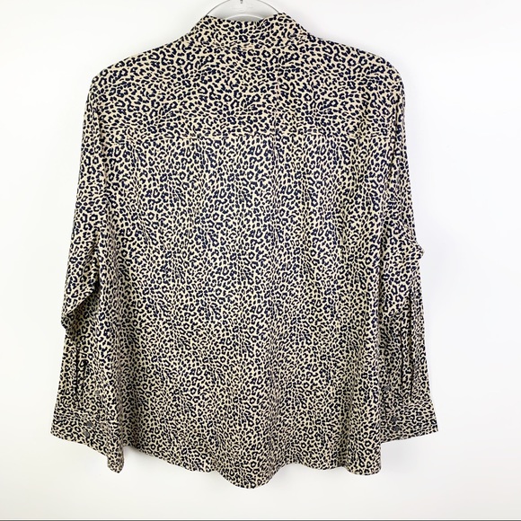 J. Crew Factory Button Front Leopard Shirt 3X - Picture 4 of 7